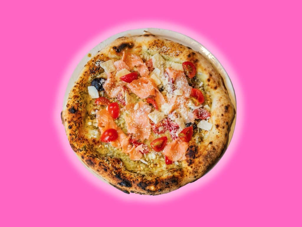 Pizza Salmone e Pesto